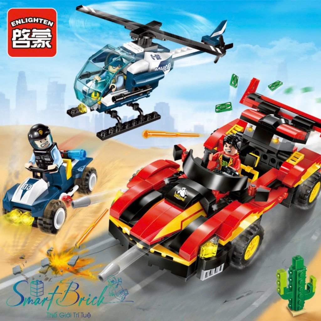 Mô Hình Lắp Ráp Cuộc Truy Đuổi Của Trực Thăng Cảnh Sát ( Enlighten ) 1914