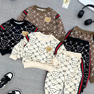 BỘ NỈ DA CÁ IN GẤU TRÀN THÂN CHO BÉ TRAI 6-18KG