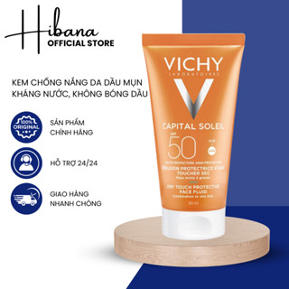  Kem Chống Nắng Vichy Thoáng Nhẹ Không Bóng Dầu SPF 50 50ml Capital Soleil Dry Touch 