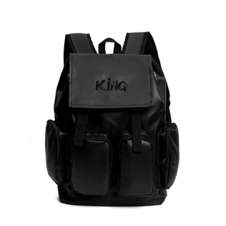 Balo Da King 4 Thiêu Trên - Backpack Unisex Chống Nước - Màu Đen - Họa Tiết Thiêu Trên