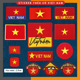 Sticker Ủi Thêu Cờ Việt Nam nhiều mẫu, Patch cờ Việt Nam, Miếng ủi thêu trang trí quần áo Diy