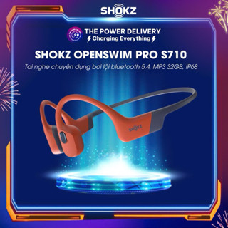 Tai Nghe Chuyên Dụng Bơi Lội Truyền Âm Thanh Qua Xương SHOKZ OPENSWIM PRO S710, Bluetooth 5.4, Kết Hợp MP3 32GB, IP68