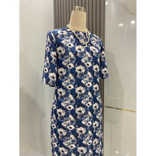 Đầm dự tiệc trung niên phom suông dài giấu bụng, vải lụa cao cấp có bigsize hình ảnh thật