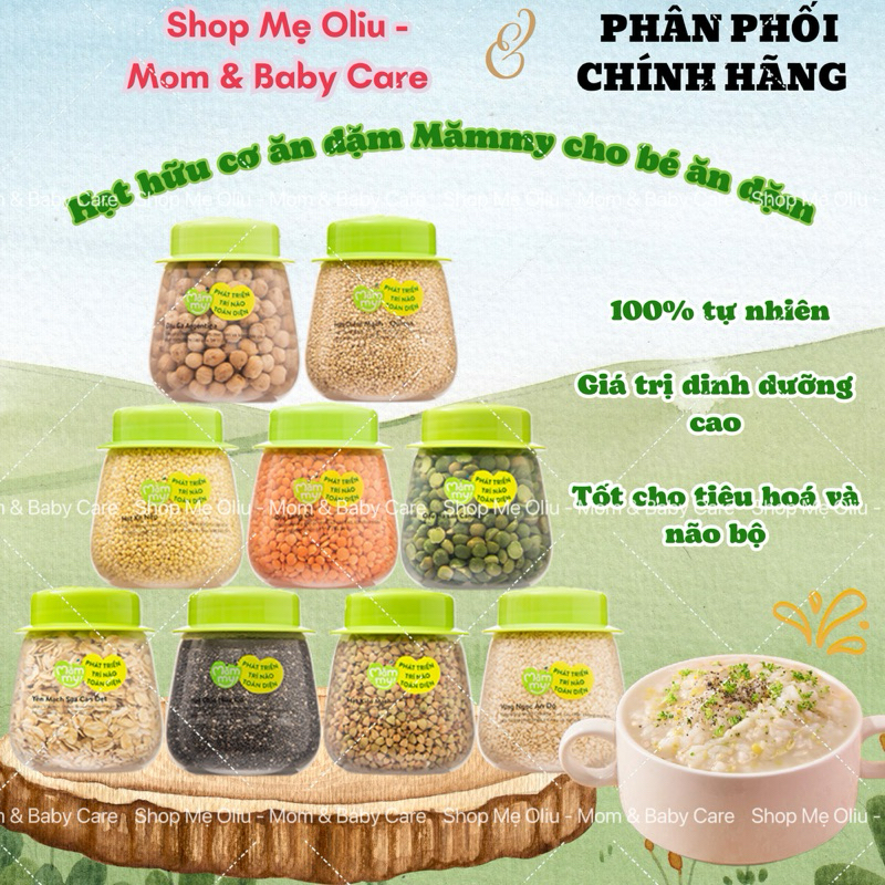 Hạt hữu cơ ăn dặm Mămmy cho bé ăn dặm đậu lăng, đậu gà, diêm mạch, kiều mạch, kê nếp, yến mạch...