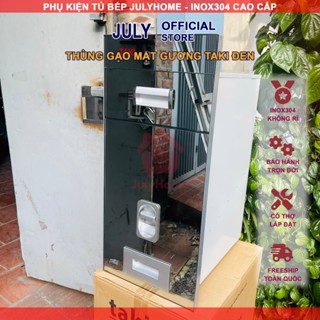 Thùng Gạo Mặt Gương Màu BẠC, Thùng Gạo Gắn Tủ Bếp 18KG (BẢO HÀNH CHÍNH HÃNG)
