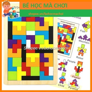 Wood Intellegence - Phát triển tư duy logic Xếp gạch và TRÍ UẨN tangram 40 chi tiết