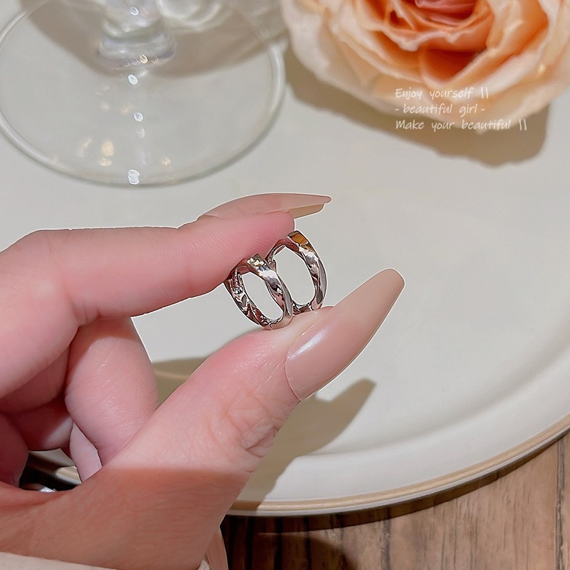 Khuyên Tai, Bông Tai Tròn Bạc S925. Khuyên Tai/Bông Tai Tròn A544