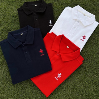 [FREE SHIP] Áo Thun Polo FERRARI Chất Vải Cá Sấu Cotton Chống Nhăn , Không Xù Thời Trang Nam