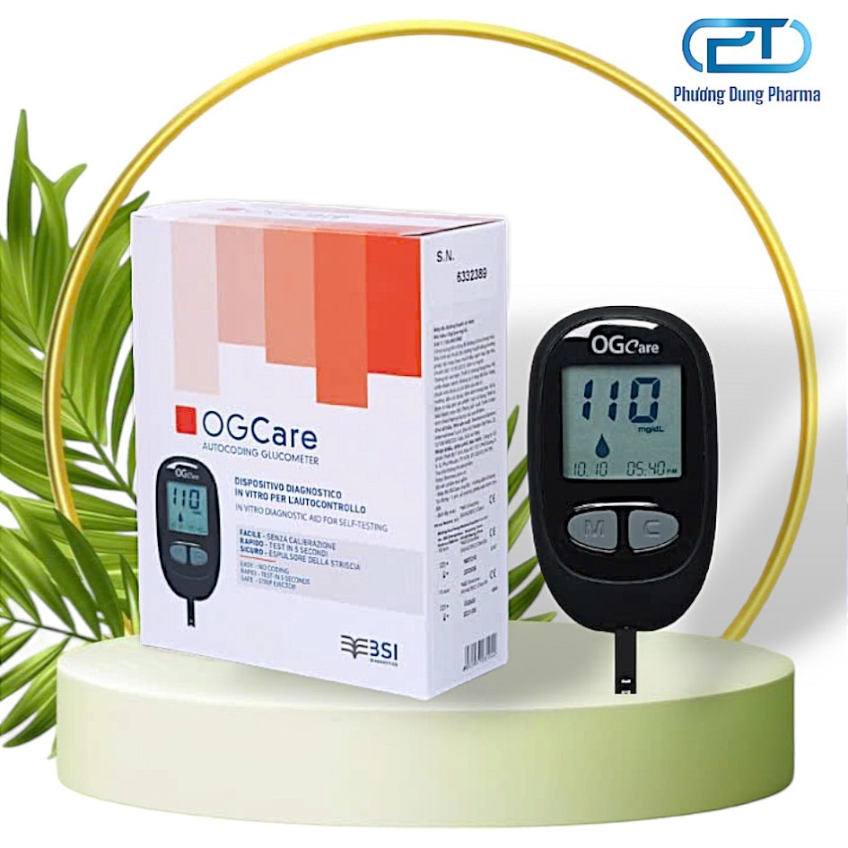 Máy đo đường huyết OGCARE ( mmol/L, mg/dL ) hàng chính hãng + Tặng Hộp 25 Que Thử
