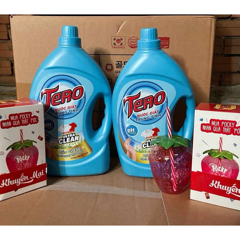 Nước giặt tero 3.8l( tặng kèm bình nước)