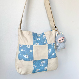 Túi Tote Vải Đeo Chéo Canvas Caro “Checked Bag”