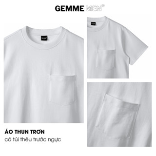 Áo thun trơn có túi big size 100% Cotton 250gsm GEMME MEN 55 - 150kg chuẩn form Unisex