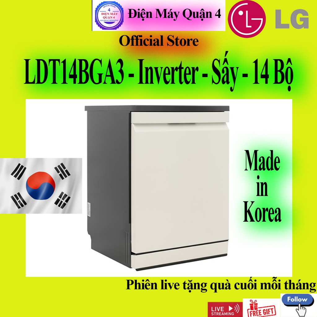 Máy rửa chén độc lập LG LDT14BGA3 - Hàng Chính Hãng