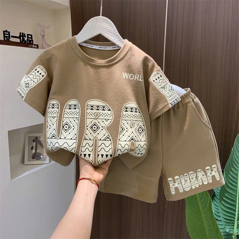 Sét Đồ Bé Trai Tay Ngắn Mùa Hè Chất Vải Poly Cao Cấp Thoáng Mát,Đồ Bộ Bé Trai Cộc Tay + Quần Short Phong Cách Thể Thao