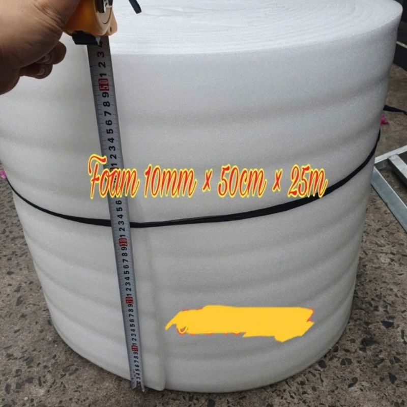 Xốp PE Foam Dày 10mm/ 10ly khổ 50cm dài 25m Bọc Gói Hàng (1 đơn tối đa 1 cuộn)