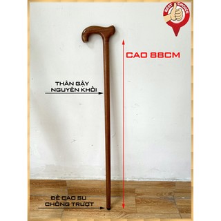 Gậy chống Gỗ Batoong Chống Cho Người Già - Gậy gỗ chống cho người lớn tuổi hỗ trợ đi lại - Cao 88cm - Gỗ tràm