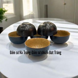 Combo bát cơm gốm sứ Bát Tràng cao cấp không chì