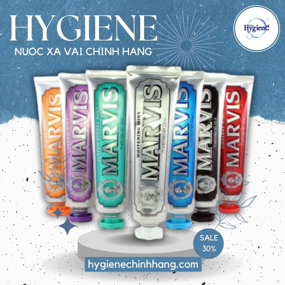 [TẶNG BÀN CHẢI NHẬT] Kem Đánh Răng MARVIS Whitening Mint 85ML - The Hally Shop
