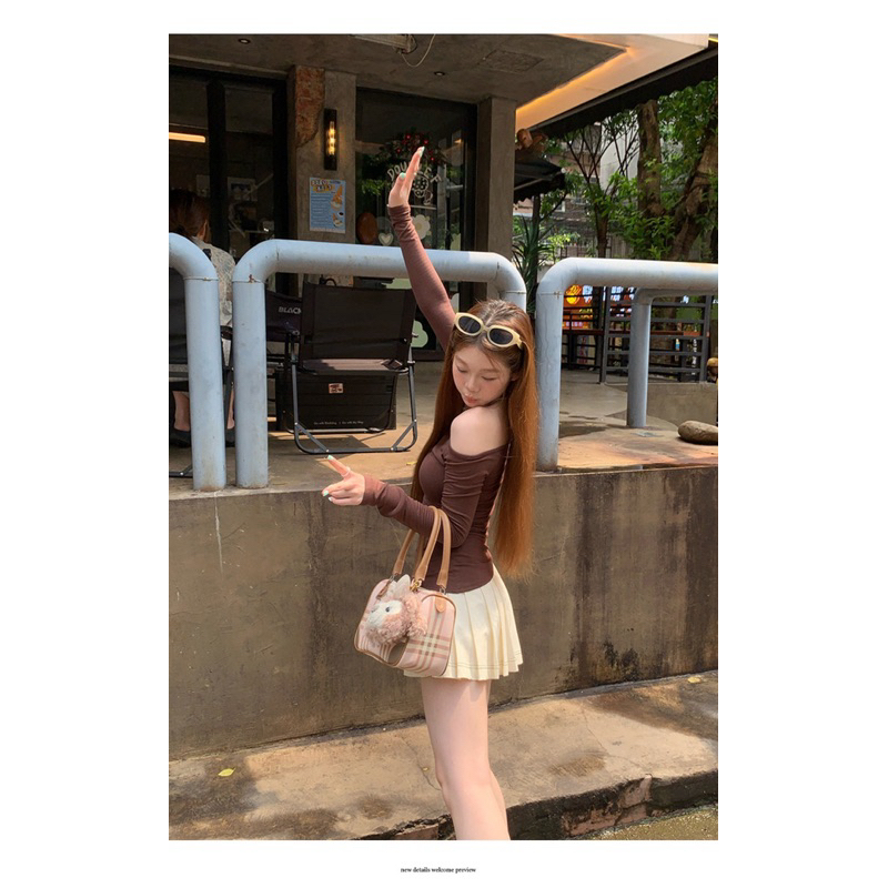 Áo Lệch Vai Kiểu Dài Tay ôm body siêu Quyến Rũ vải thun zip mịn TV856  (Có Bigsize) | BigBuy360 - bigbuy360.vn