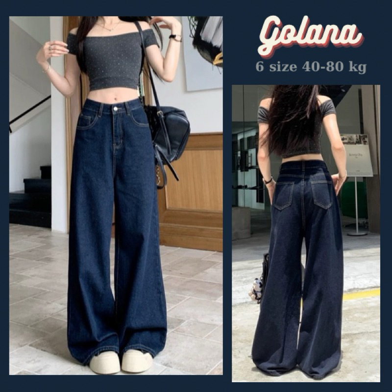 Quần jeans xanh ống rộng , Quần bò suông nữ siêu cá tín Q65 (có bigsize)