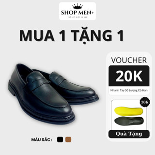 Giày lười nam công sở Penny Loafer shopmen+ tăng chiều cao 5cm đế bằng khâu đế bền bỉ trống trơn trượt
