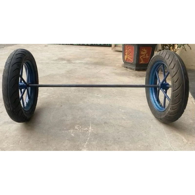 Bộ 2 Bánh xe rùa kèm trục sắt đặc phi 18