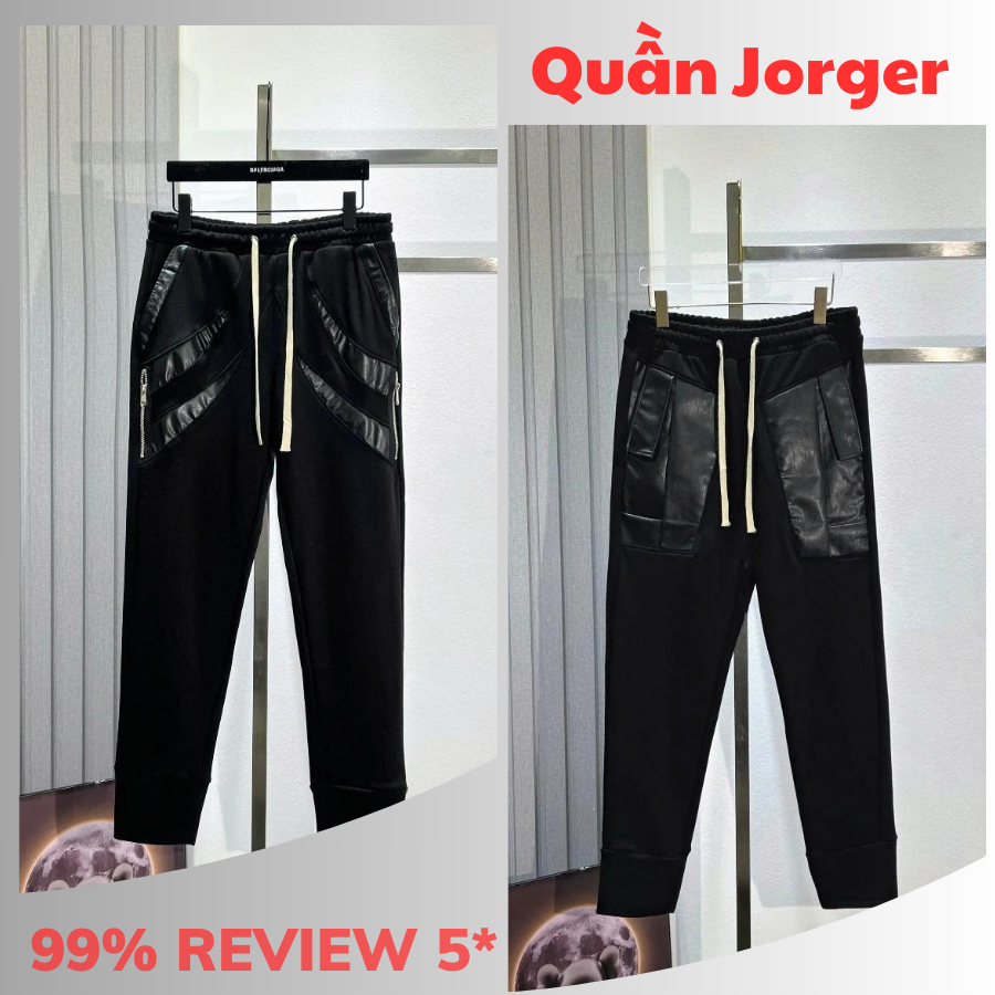 Quần Jorger Nam DSQ Phối Túi Da Siêu Đẹp, Quần Jorgger Nam Dớt Si Que Chất Nỉ Chân Cua Phối Túi Khóa Siêu Cấp.