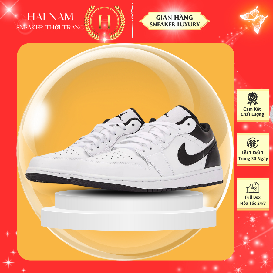 Giày Jordan 1 Low ‘Reverse Panda’, Giày JD1 cổ thấp nam nữ full box