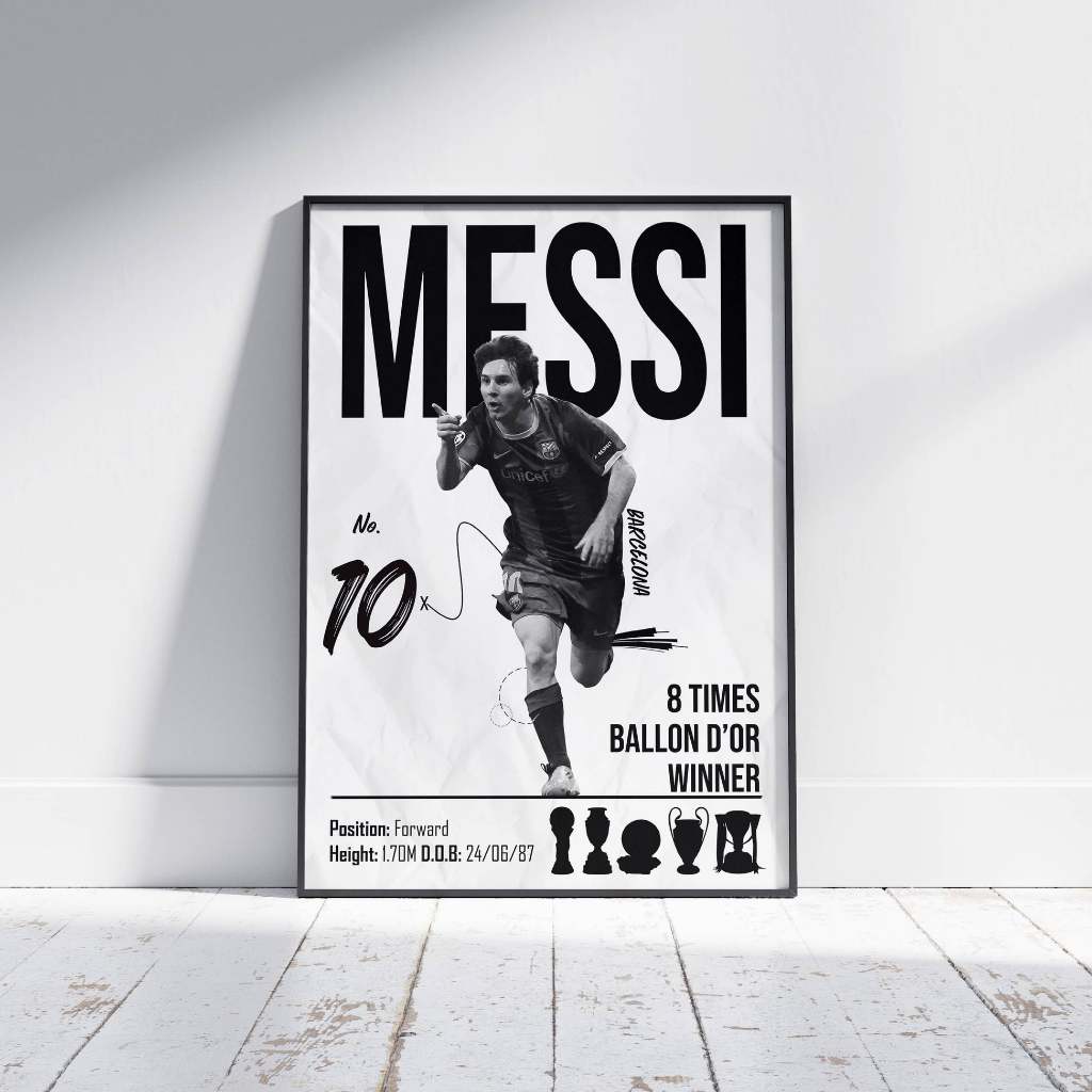 Lionel Messi Barcelona Legend -Tranh bóng đá treo tường, Poster Messi trang trí [Profile Poster]
