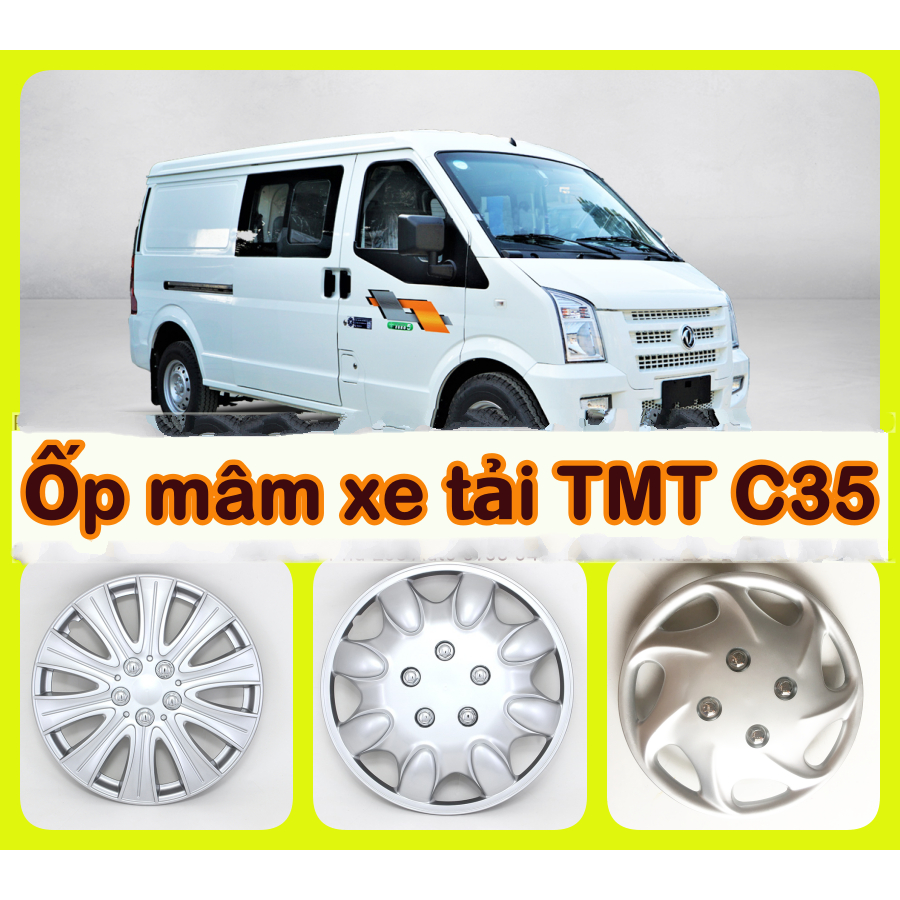 Ốp mâm R14 inch (lazang) chụp mâm xe tải TMT Van C35 2 chỗ 5 chỗ giả vành đúc dày đẹp ( có bán lẻ)
