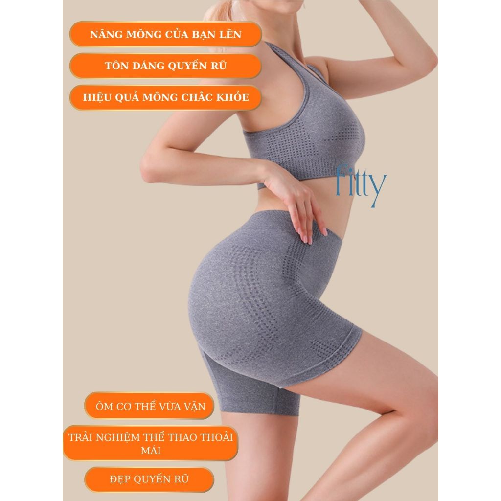 Bộ Đồ Tập Gym Yoga Nữ, Set Tập Thể Thao Nữ, Áo Bra Có Mút Nâng Ngực, Quần Đùi Nâng Mông Che Bụng Fitty S15 | BigBuy360 - bigbuy360.vn