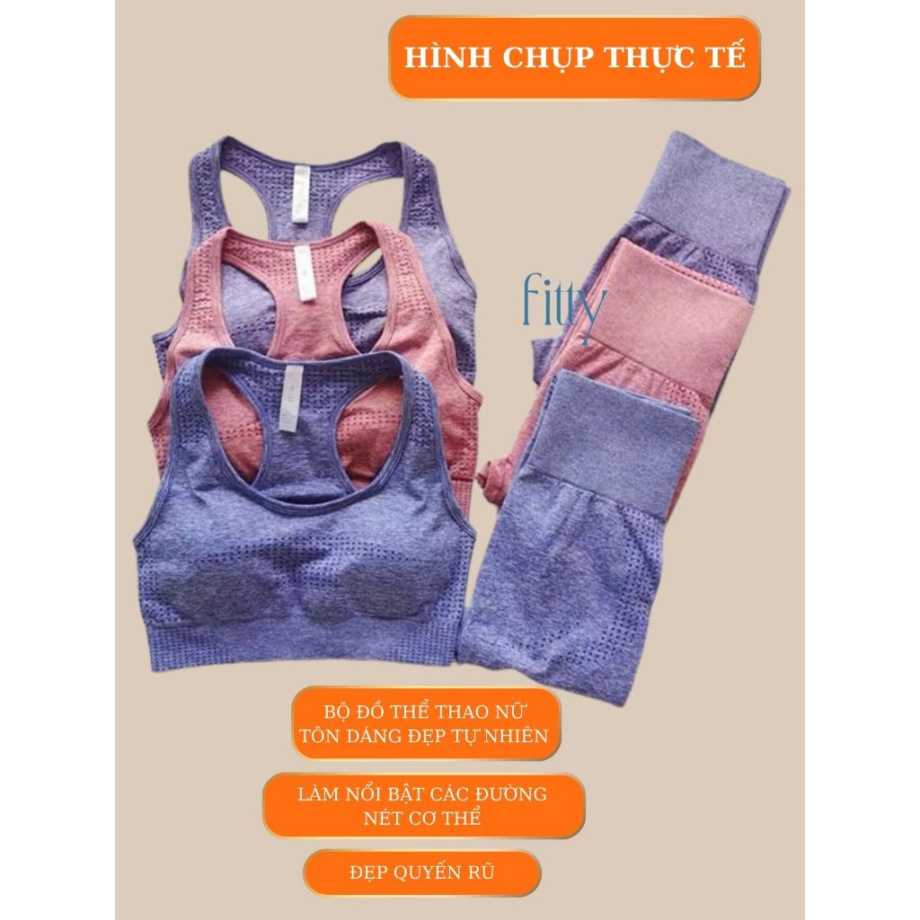 Bộ Đồ Tập Gym Yoga Nữ, Set Tập Thể Thao Nữ, Áo Bra Có Mút Nâng Ngực, Quần Đùi Nâng Mông Che Bụng Fitty S15 | BigBuy360 - bigbuy360.vn