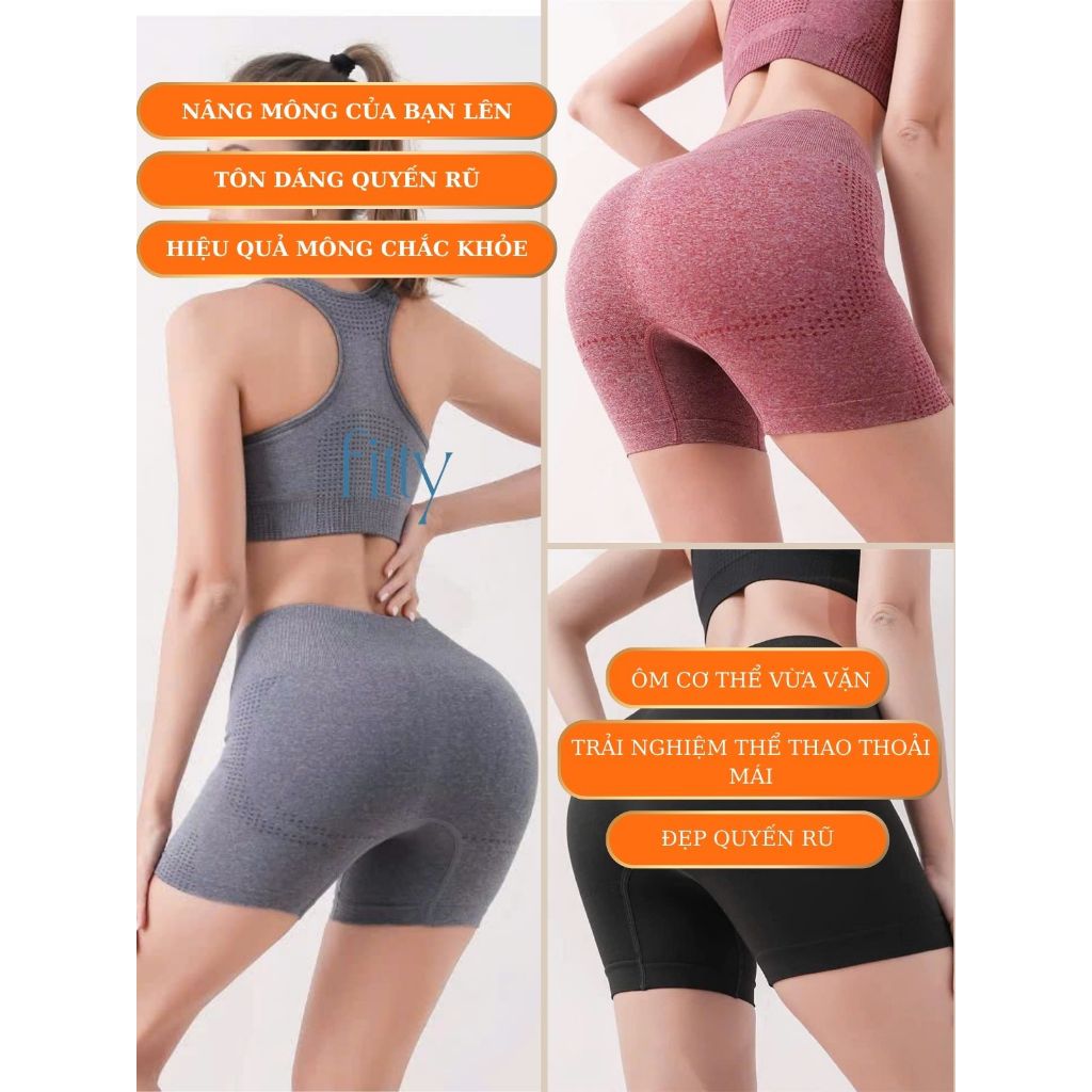 Bộ Đồ Tập Gym Yoga Nữ, Set Tập Thể Thao Nữ, Áo Bra Có Mút Nâng Ngực, Quần Đùi Nâng Mông Che Bụng Fitty S15 | BigBuy360 - bigbuy360.vn
