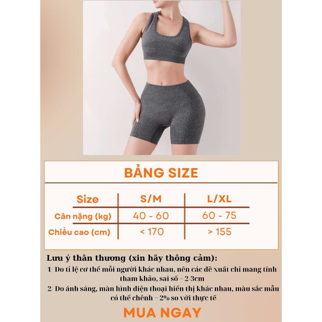 Bộ Đồ Tập Gym Yoga Nữ, Set Tập Thể Thao Nữ, Áo Bra Có Mút Nâng Ngực, Quần Đùi Nâng Mông Che Bụng Fitty S15 | BigBuy360 - bigbuy360.vn