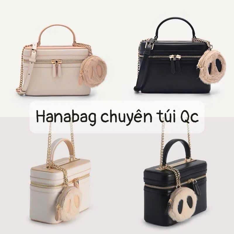 Cốp pedro kèm chùm như hình có dây đeo dài sz 20cm kèm túi vải - HANA BAG