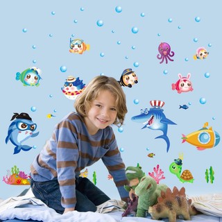 Decal dán tường cá ngộ nghĩnh 01