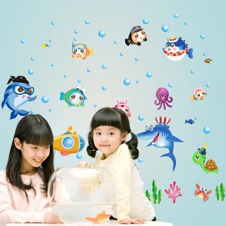 Decal dán tường cá ngộ nghĩnh 01