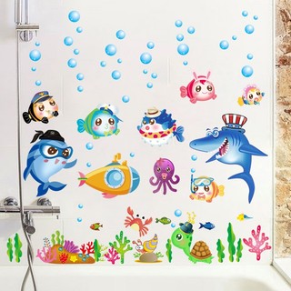 Decal dán tường cá ngộ nghĩnh 01