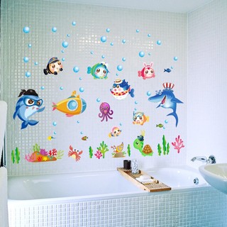 Decal dán tường cá ngộ nghĩnh 01