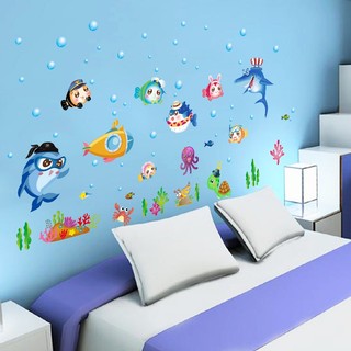 Decal dán tường cá ngộ nghĩnh 01