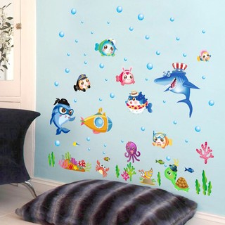 Decal dán tường cá ngộ nghĩnh 01