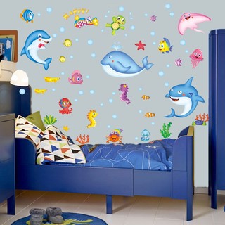 Decal dán tường cá heo