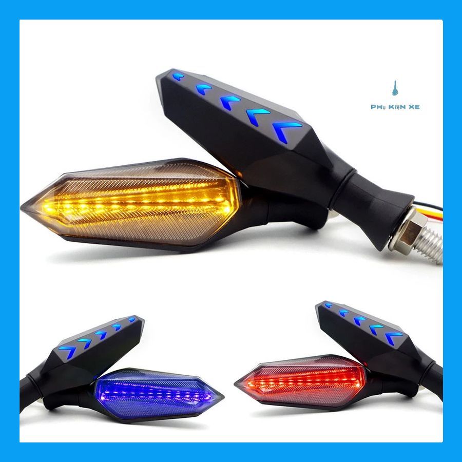 Cặp Xi Nhan Xe Máy 2 Mặt Led Chạy Audi Xi Nhan A11 Lắp Xe Máy Xe Điện New 2024