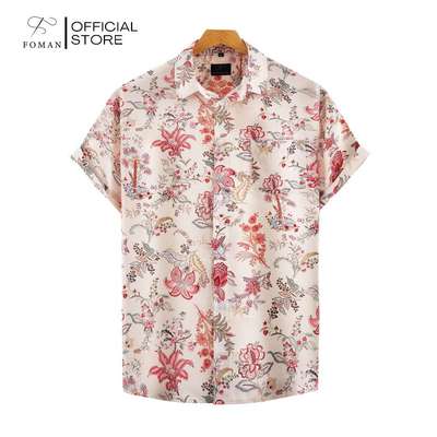 Áo sơ mi tay ngắn nam F FOMAN chính hãng, hoạ tiết BLOSSOMING FLOWERS, Lụa thoáng mát, mềm mịn