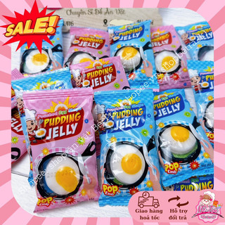 (Combo 5 gói) Thạch pudding hạt nổ hình chảo chiên trứng~ gói to 26gr
