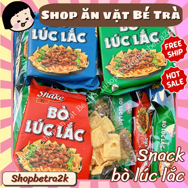 (Combo 10 gói) Snack Bim Bim Bò Lúc Lắc, đồ ăn vặt