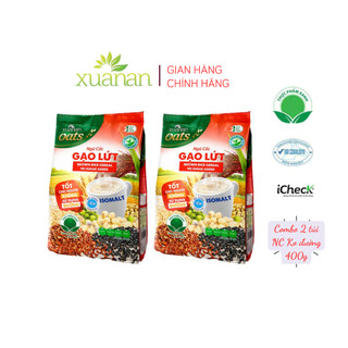  Combo 2 túi Ngũ Cốc Gạo Lứt No Sugar  đường ăn kiêng  400G{25g*16 gói} Tặng kèm 2 túi Yến Mạch 150g  