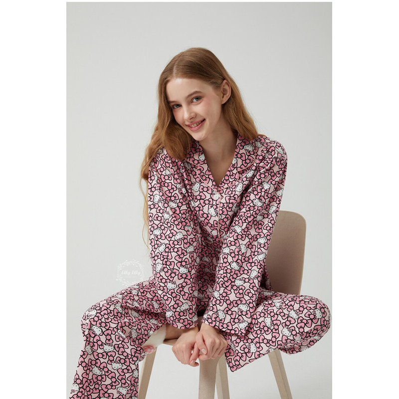 [CHÍNH HÃNG] Set ngủ hoạ tiết hello Kitty Elly Authentic (mẫu mới nhất)