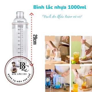 Shaker ( lắc nhựa) 360ml có chia vạch định mức sắc nét tiện lợi trong pha chế