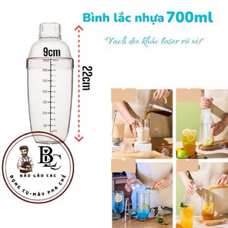 Shaker ( lắc nhựa) 360ml có chia vạch định mức sắc nét tiện lợi trong pha chế